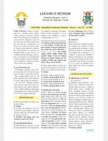 Louvar o Senhor - Ano A - 31 de maio de 2026 - Solenidade da Santíssima Trindade