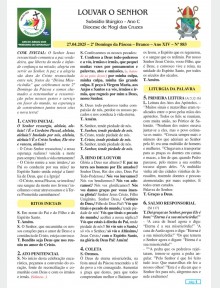 Louvar o Senhor - Ano C - 27 de abril de 2025 - 2º Domingo da Páscoa