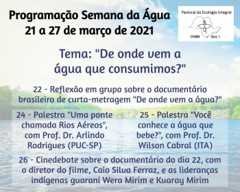 Pastoral da Ecologia do Regional Sul 1 da CNBB: Dia Mundial da Água