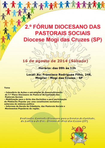 2º Fórum Diocesano das Pastorais Sociais é neste sábado, dia 16