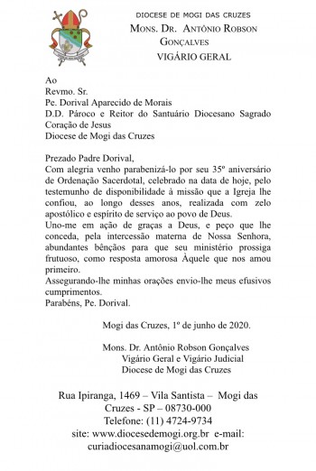 Saudação ao Pe. Dorival Aparecido de Morais