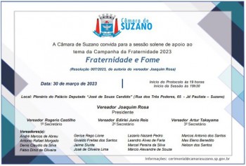 Sessão Solene de lançamento da CF 2023 em Suzano