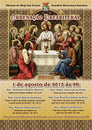 Ordenação Presbiteral no dia 01 de agosto