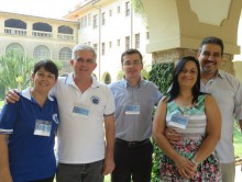 Da esquerda para direita, Maria Auxiliadora e Antônio Mercado Martins (Comissão Diocesana para a Vida e a Família, o seminarista Aleksandro Moreira e o casal Cristiane e Josué Inácio do Encontro de Casais com Cristo (ECC da Diocese de Mogi das Cruzes   Foto: Antônio Mercado Martins