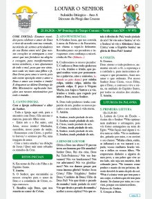 Louvar o Senhor - Ano A - 25 de outubro de 2026 - 30º Domingo da Páscoa