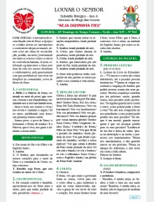 Louvar o Senhor - Ano A - 13 de setembro de 2026 - 24º Domingo do Tempo Comum